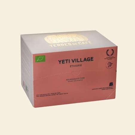 café de spécialité Terres de café - Capsules Home-Compostable Yeti Village bio x 100