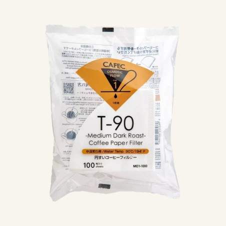 Box of 100 Medium-Dark Roast Paper Filters - 1 CUP | Terres de Café