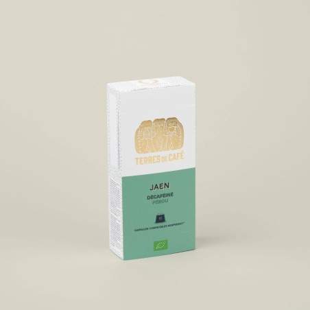 café de spécialité Terres de café - Capsules Jaen décaféiné Bio x 10
