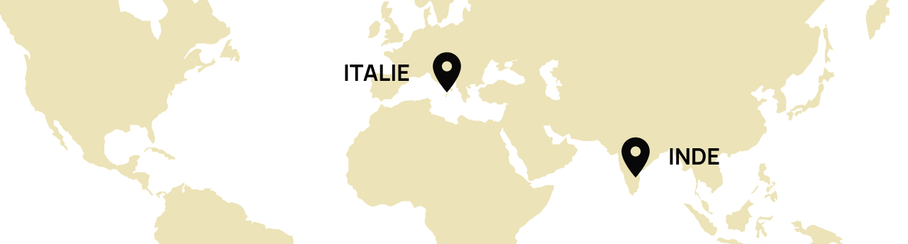 Origine Inde, Italie